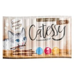 Catessy Sticks Super Saver Pack 150 X 5g -Trixie Store 296001 pla catessysticks bbqsalmon 10x5g hs 01 8