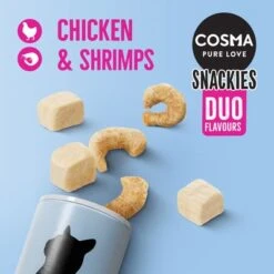 Cosma Snackies DUO 2 In 1 – Saver Pack -Trixie Store 70066 cosma snackies duo foodboard chickenshrimps 1000x1000 3