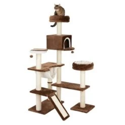 Gingerbread House Cat Tree With Ladder -Trixie Store 72045 knusperhaeuschen braun fg 9482 2
