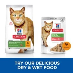 Hill's Science Plan Hill’s Science Plan Mature Adult Senior Vitality With Chicken & Rice -Trixie Store cat senior vitality chicken cross sell min 7